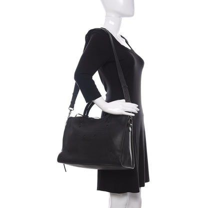 Balenciaga Veau Grana Perforated Blackout Hardware City Black 2 of 10