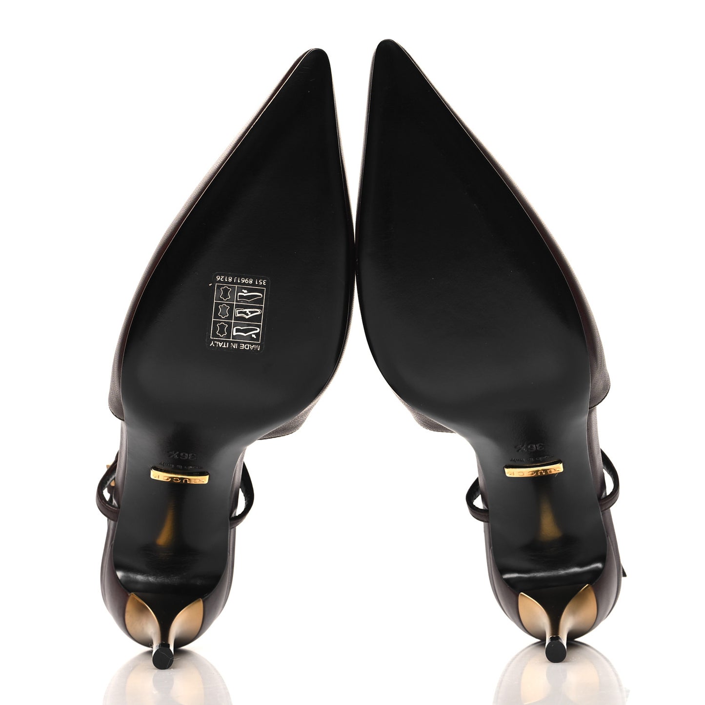Calfskin Slingback Pumps 36.5 Dark Brown