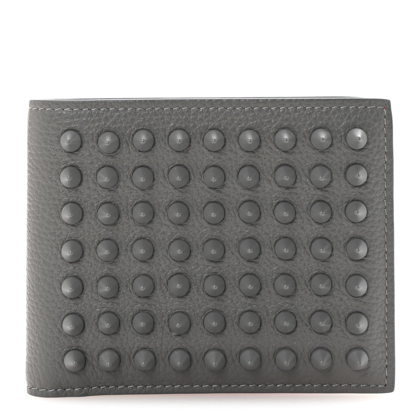 Calfskin Spiked Funky Bi-Fold Wallet Smoke Grey