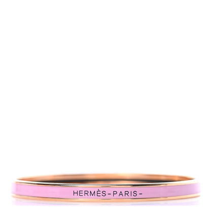 Hermes Enamel Printed Extra Narrow Printed Bracelet 65 Pink 1 of 6