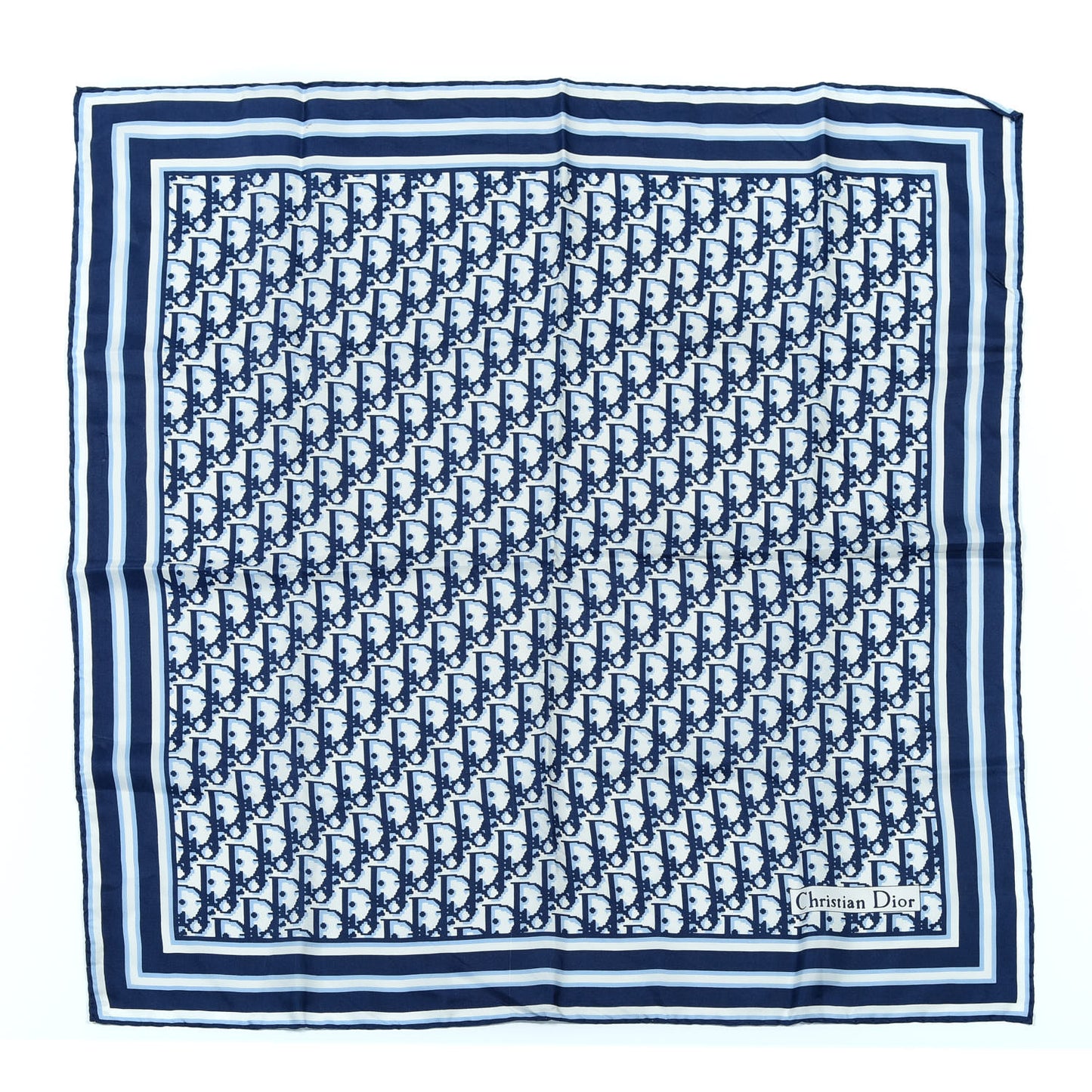 Silk Monogram Scarf Blue