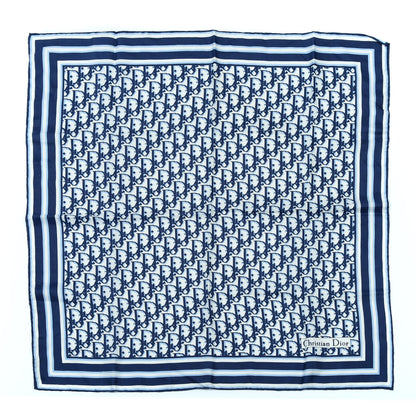 Christian Dior Silk Monogram Scarf Blue 1 of 3