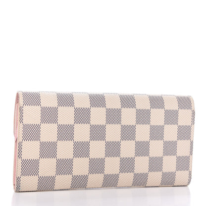 Louis Vuitton Damier Azur Emilie Wallet Rose Ballerine 3 of 10