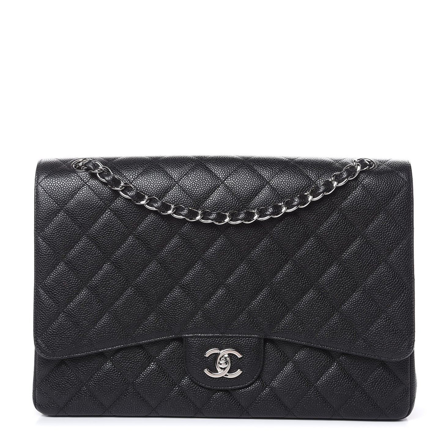 Caviar Quilted Maxi Single Flap Black