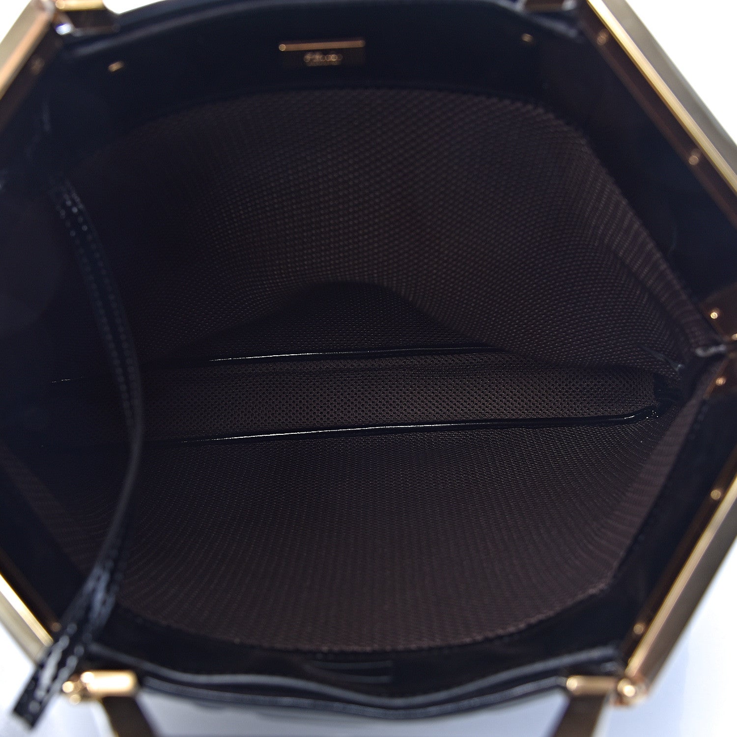 Fendi Patent FF 1974 Embossed Medium Shopping Flap Bag Black 7 of 10