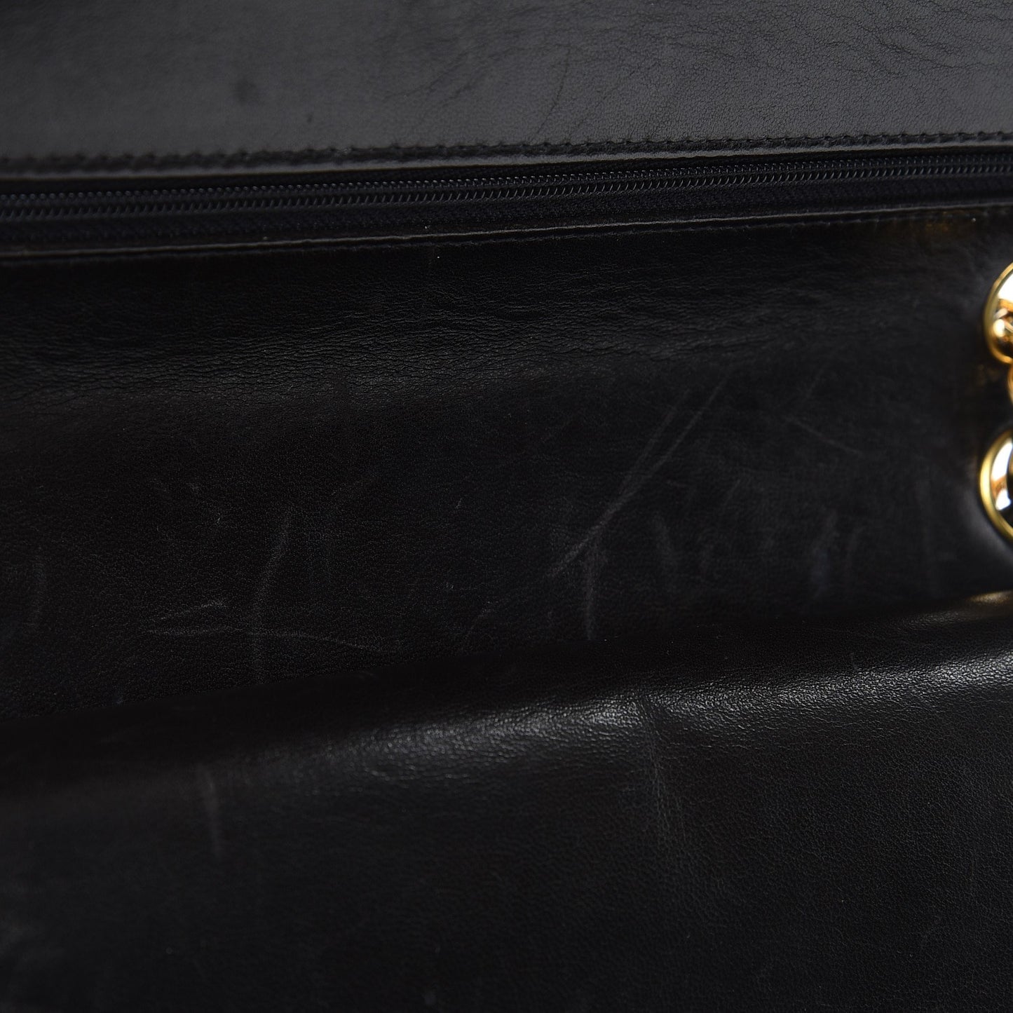 Lambskin Quilted Medium Double Flap Black