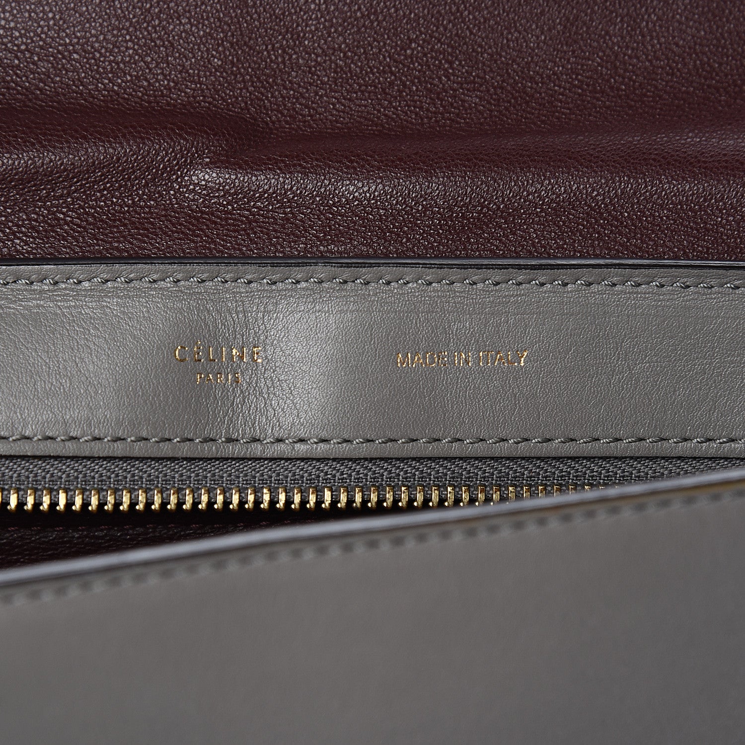 Celine Crocodile Embossed Nubuck Medium Trapeze Grey 5 of 12