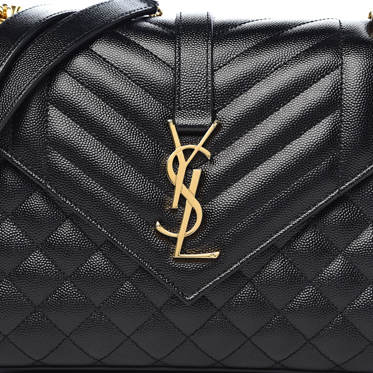Grain De Poudre Textured Mixed Matelasse Triquilt Medium Monogram Satchel Black