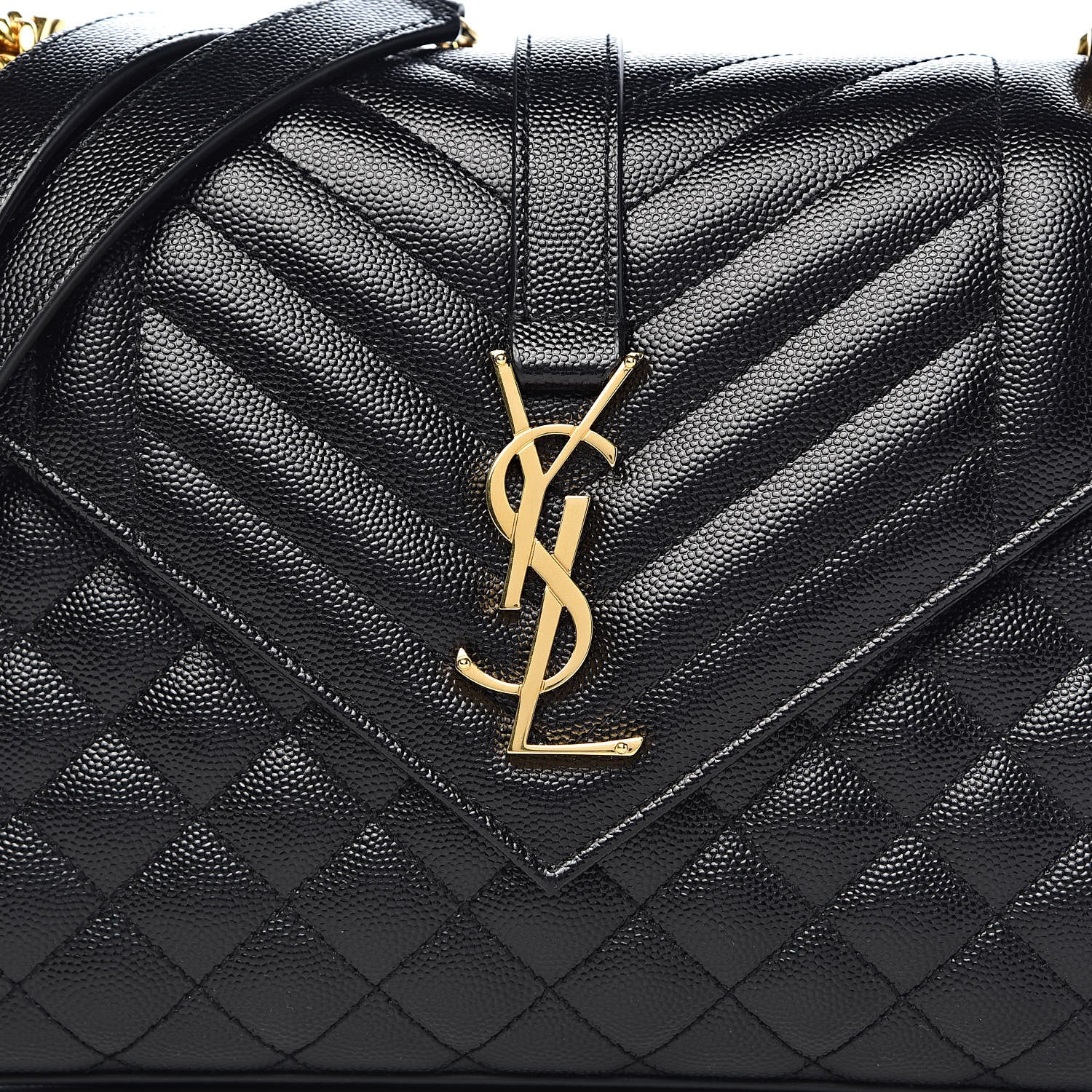 Saint Laurent Grain De Poudre Textured Mixed Matelasse Triquilt Medium Monogram Satchel Black 10 of 10