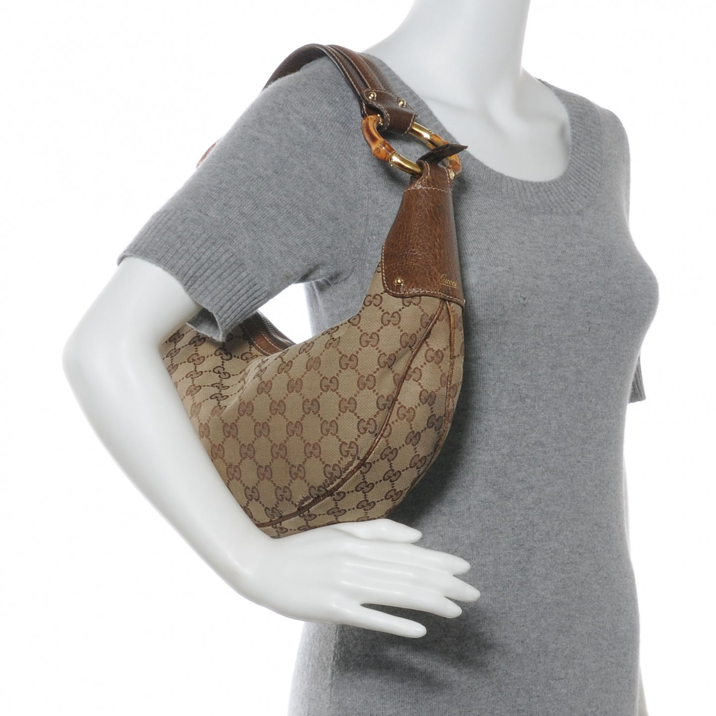 Monogram Web Bamboo Ring Hobo Brown