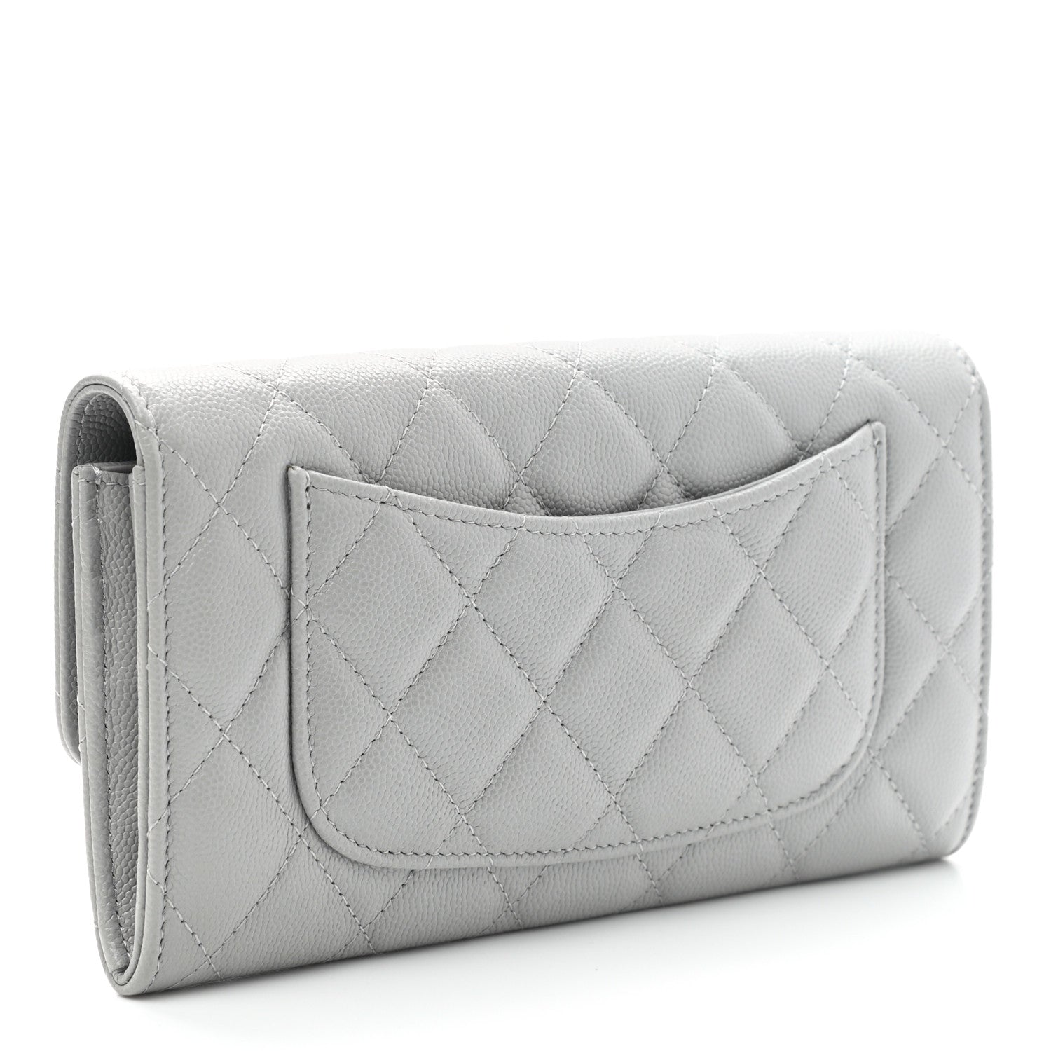 Chanel Caviar Quilted Large Flap Wallet Grey 3 of 8