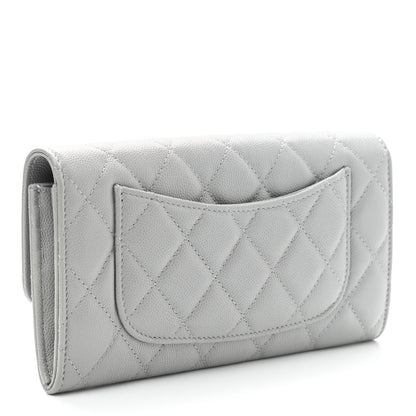 Chanel Caviar Quilted Large Flap Wallet Grey 3 of 8