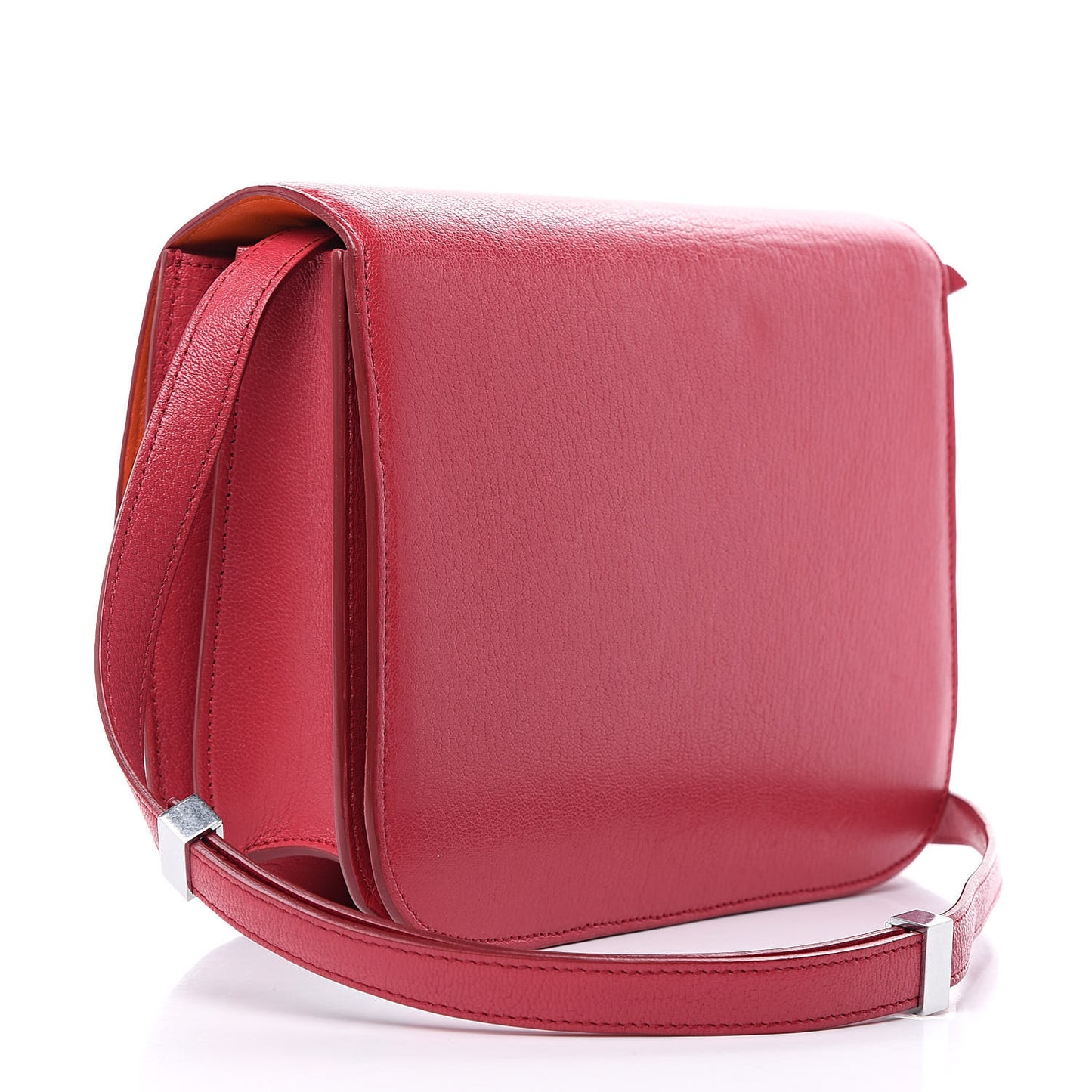 Goatskin Medium Classic Box Flap Bag Dark Pink