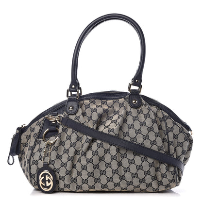 Gucci Monogram Medium Sukey Boston Bag Navy 1 of 17
