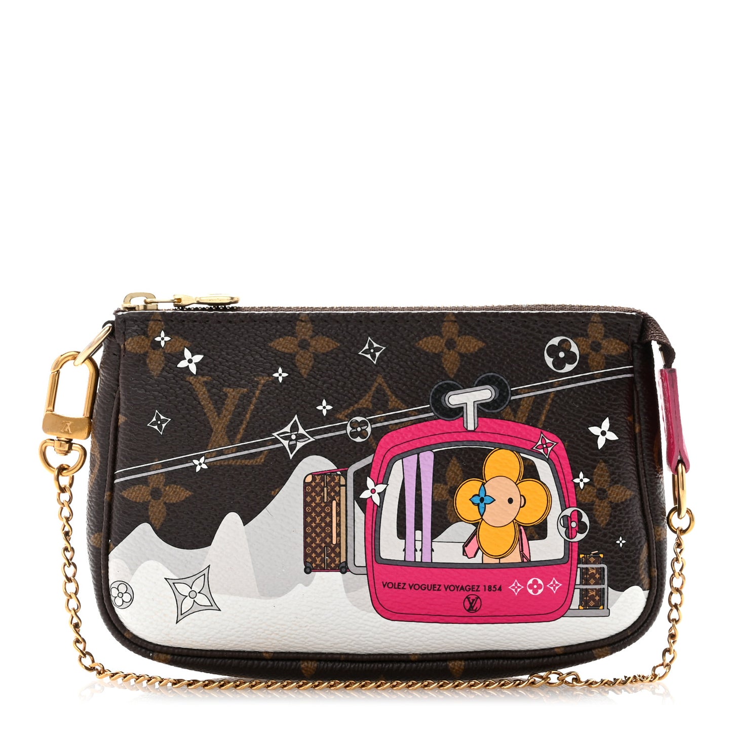 Monogram 2019 Christmas Animation Mini Courchevel Pochette Accessories Fuchsia