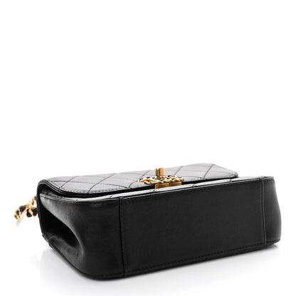 Chanel Lambskin Quilted Small Chain Infinity Top Handle Flap Black 4 of 14