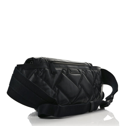 Bottega Veneta Perforated Calfskin Quilted Belt Bag Black 3 of 9
