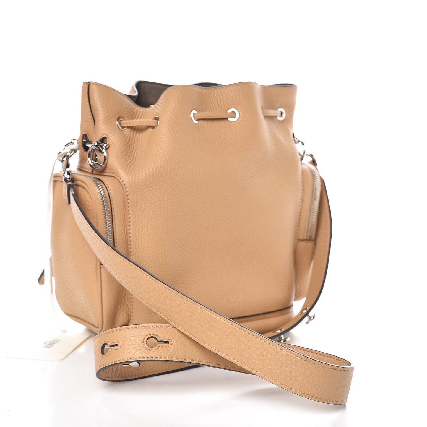 Cuoio Romano Selleria F is Fendi Grande Mon Tresor Pocket Bucket Bag Miele Scuro