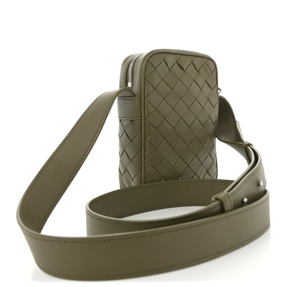 Bottega Veneta Calfskin Intrecciato Mini Cassette Phone Holder Crossbody Khaki 3 of 10