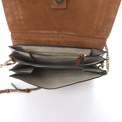 Chloe Calfskin Suede Studded Medium Faye Shoulder Bag Caramel 4 of 8