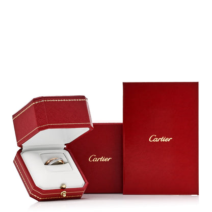 Cartier 18K White Yellow Pink Gold Diamond Small Trinity Paved Ring 51 5.75 5 of 5