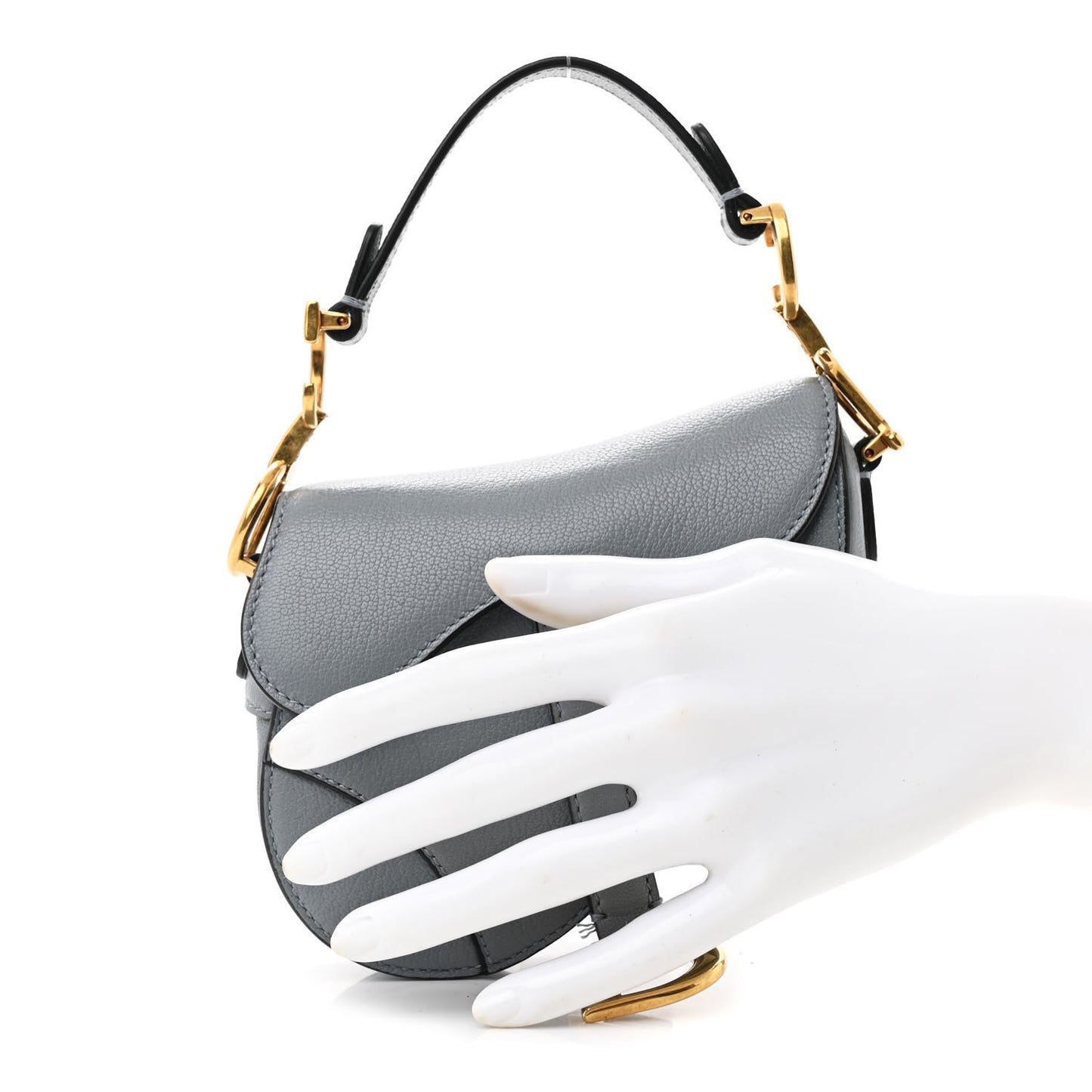 Goatskin Micro Saddle Bag Cloud Blue