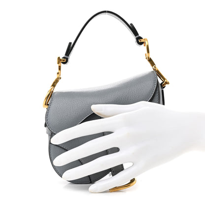 Christian Dior Goatskin Micro Saddle Bag Cloud Blue 2 of 12