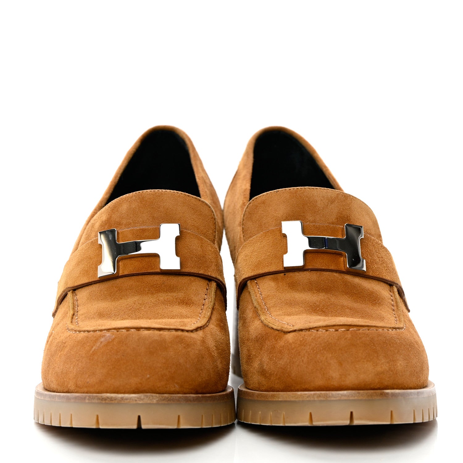 Hermes Suede Goatskin Womens Foch 60 Pumps 38.5 Naturel 2 of 10