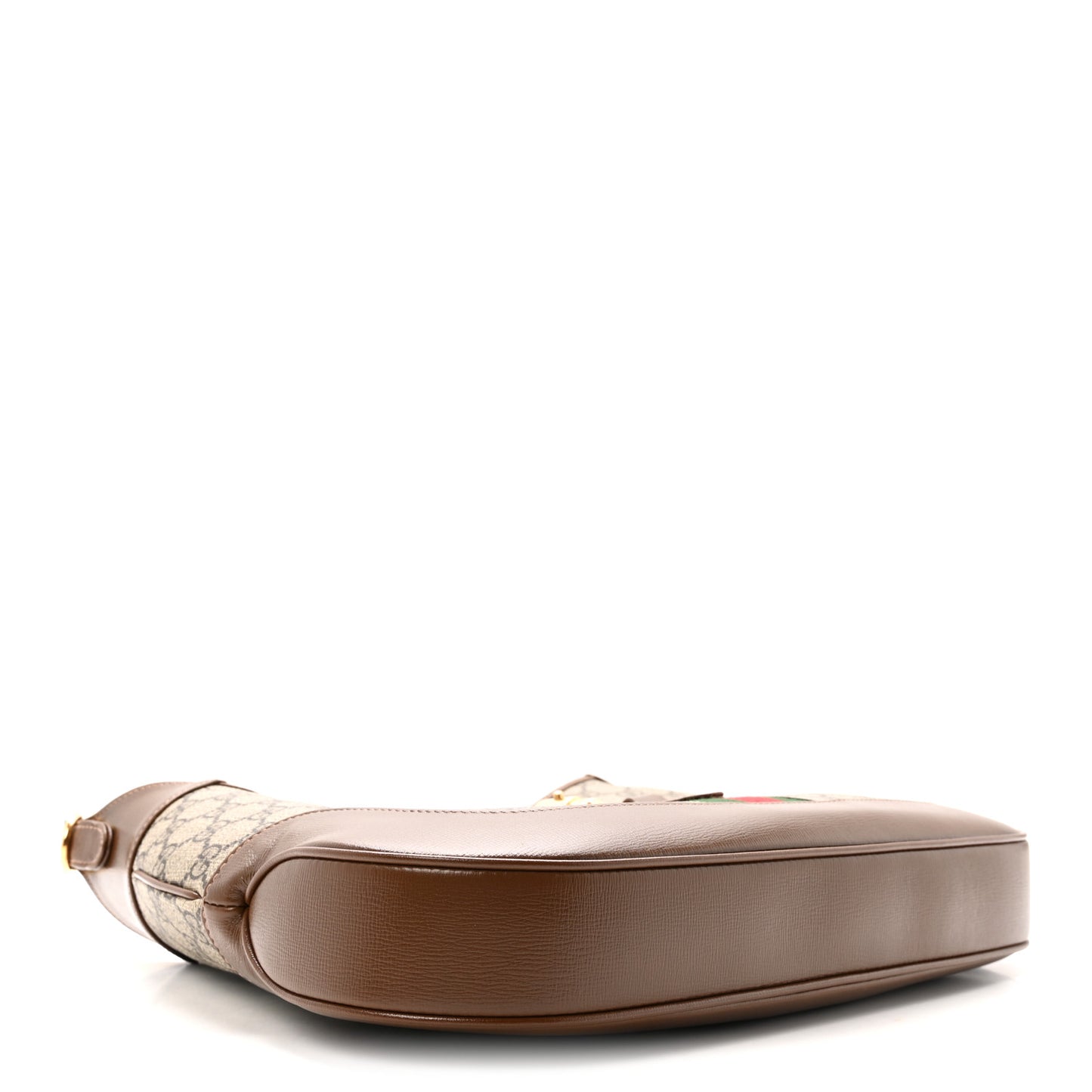 GG Supreme Monogram Azalea Calfskin Web Medium Jackie 1961 Hobo Beige Ebony Brown Sugar