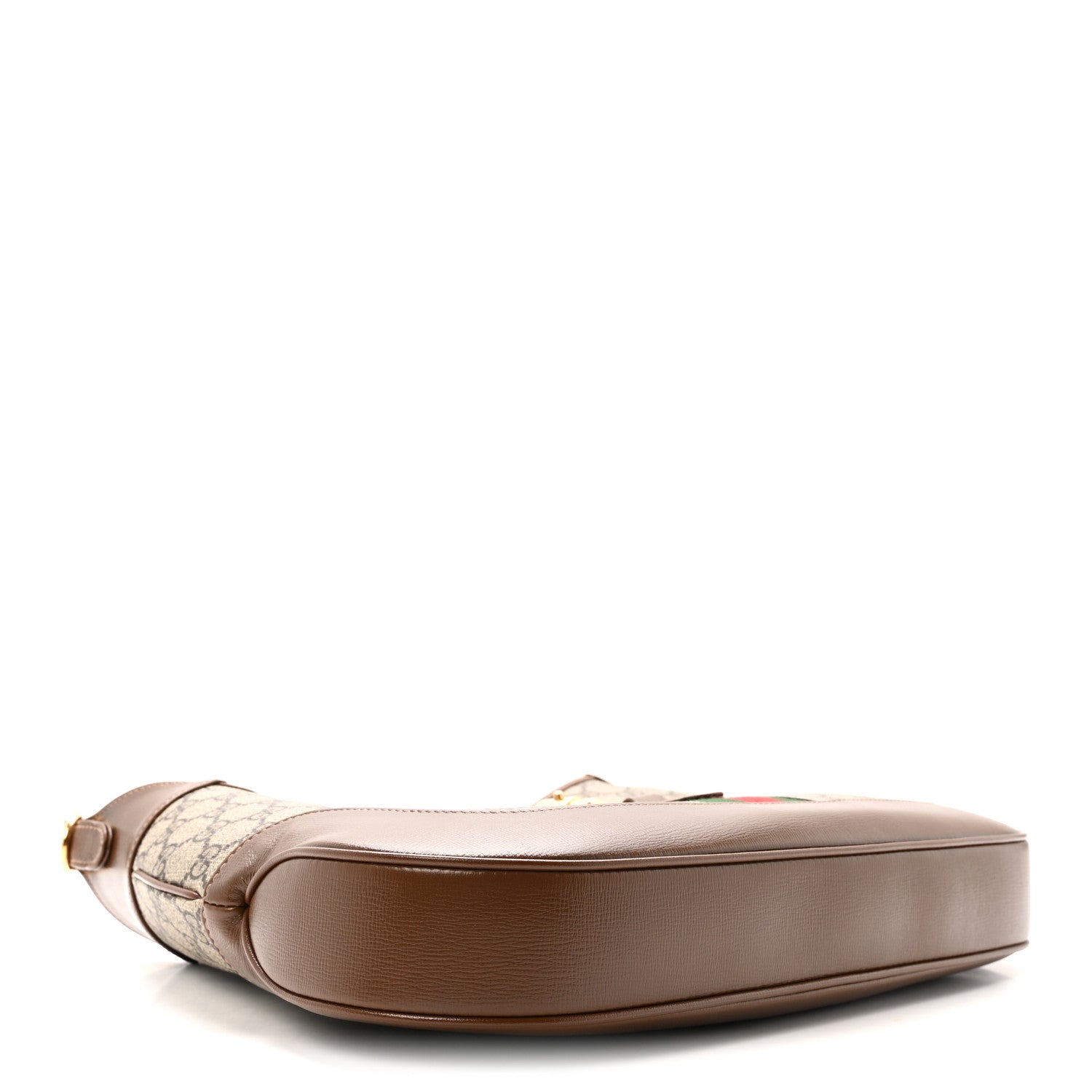 Gucci GG Supreme Monogram Azalea Calfskin Web Medium Jackie 1961 Hobo Beige Ebony Brown Sugar 4 of 10