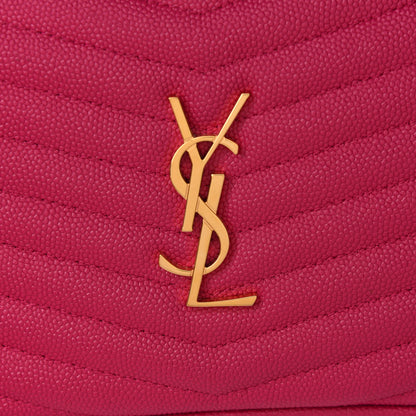 Saint Laurent Grain De Poudre Matelasse Monogram Mini Lou Camera Bag Fuchsia 8 of 11