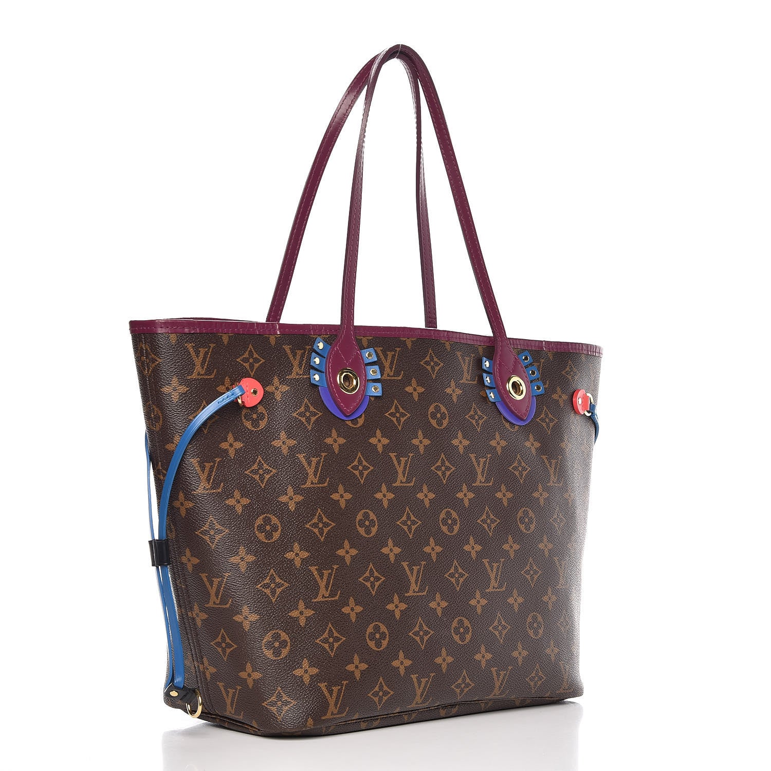 Louis Vuitton Monogram Totem Neverfull MM Magenta 4 of 16