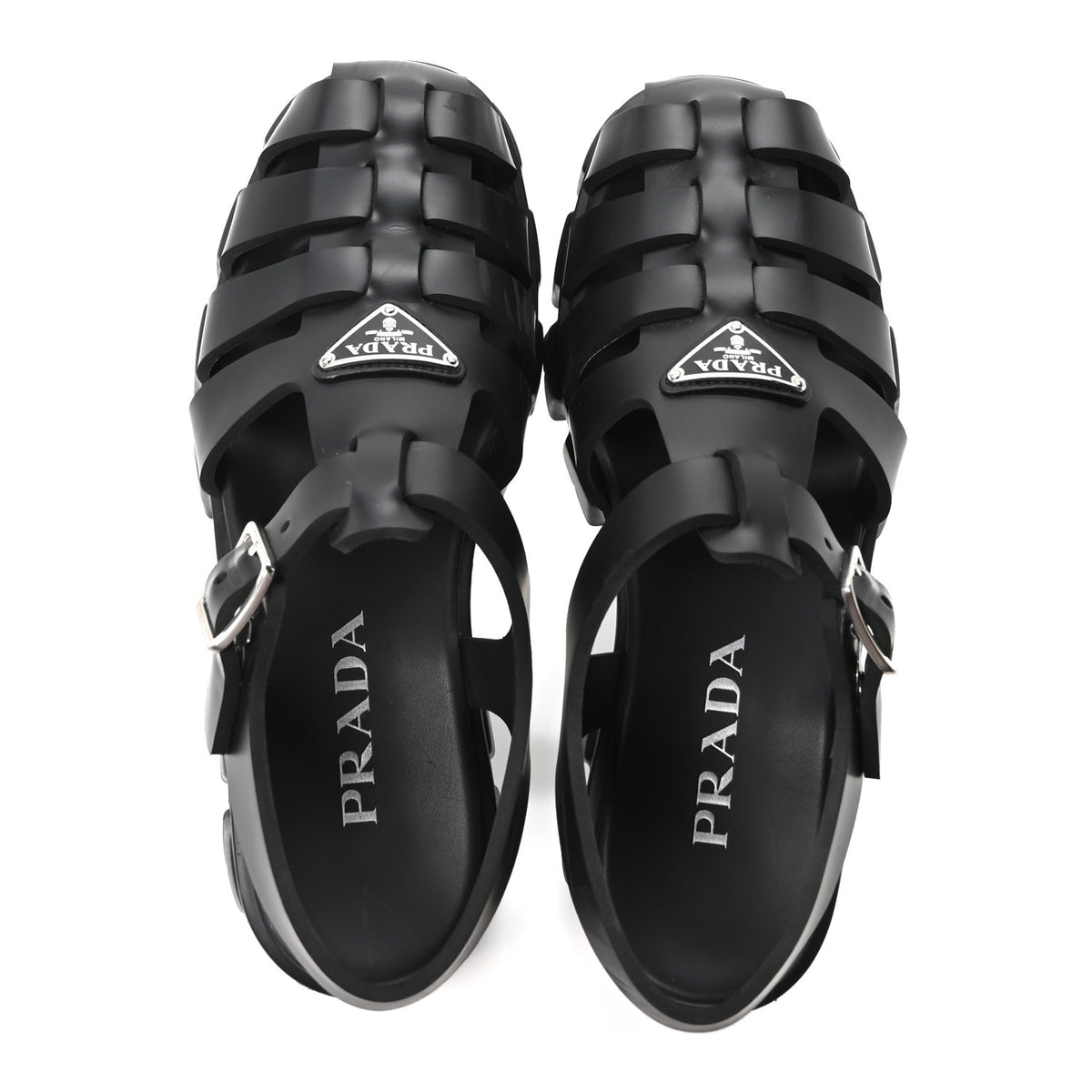 Foam Rubber Triangle Logo Monolith 55mm Cage Sandals 40 Black