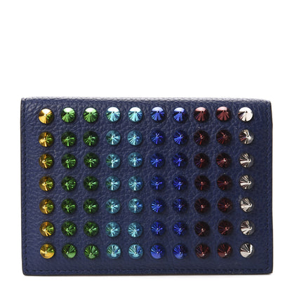 Christian Louboutin Calfskin Spiked Sifnos Bi-Fold Wallet Blue 1 of 6