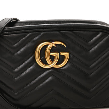 Gucci Calfskin Matelasse Small GG Marmont Chain Shoulder Bag Black 8 of 10