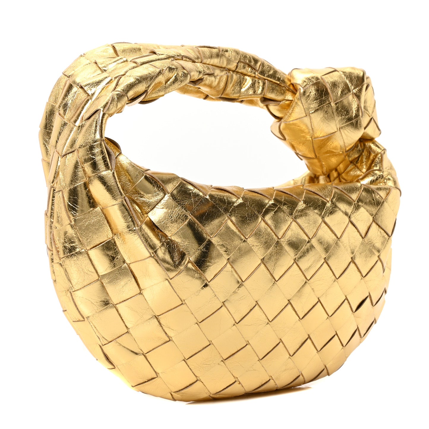 Metallic Nappa Intrecciato Mini Jodie Gold