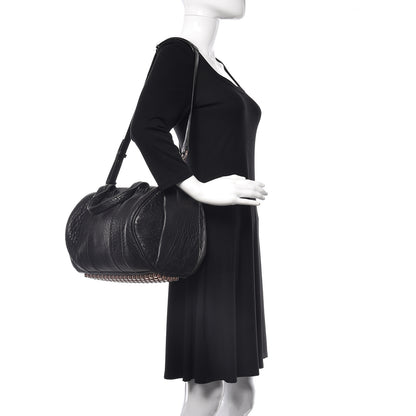 Alexander Wang Pebbled Lambskin Rocco Black Rose Gold Hardware 3 of 15