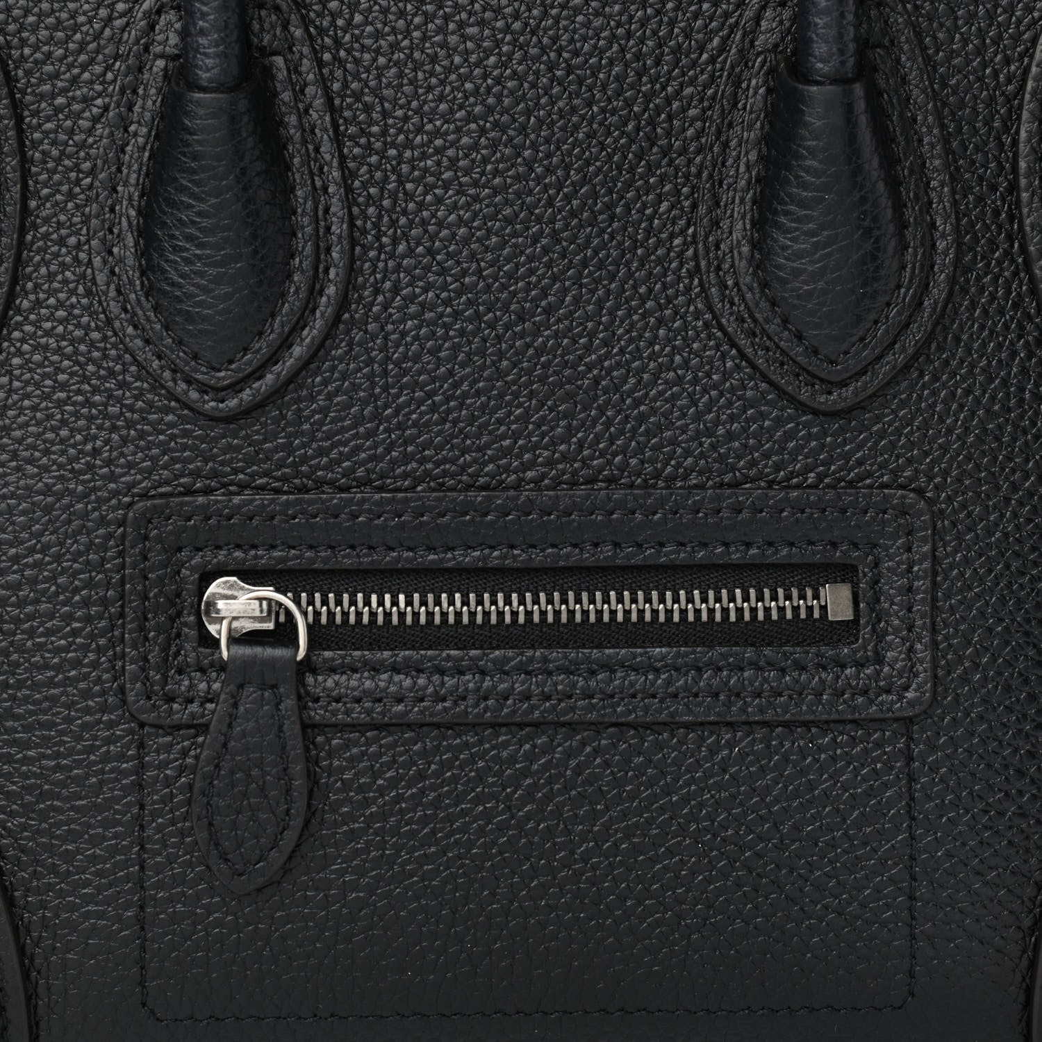 Celine Drummed Calfskin Nano Luggage Black 8 of 10