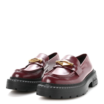 Jimmy Choo Box Calfskin Marlow Loafers 39 Burgundy 4 of 8