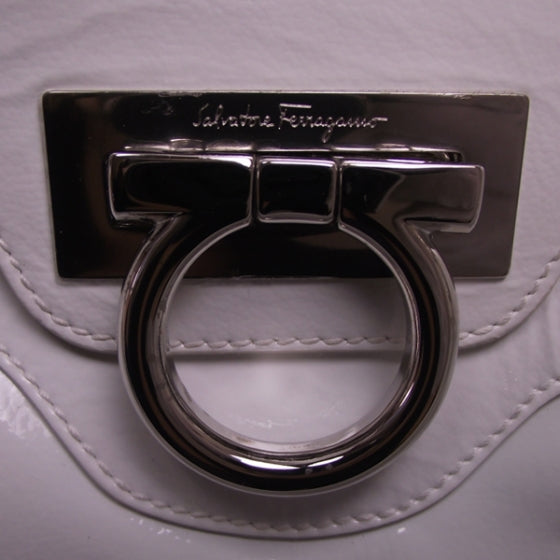 FASHIONPHILE SALVATOREFERRAGAMOPatentToteWhite 8 of 12