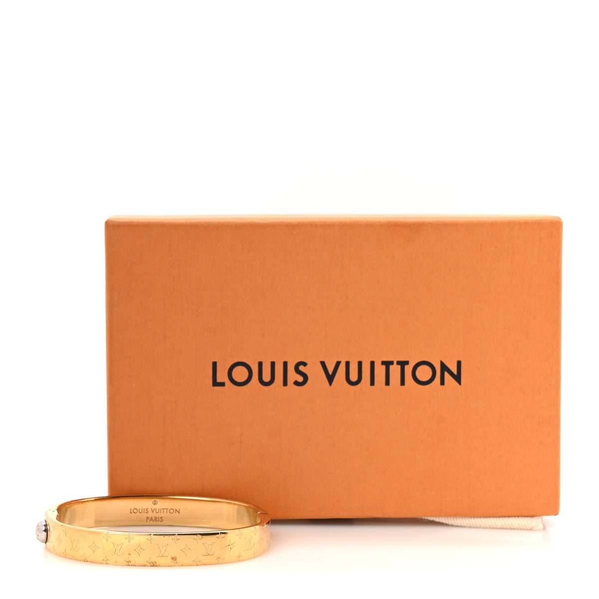 Louis Vuitton Brass Monogram Nanogram Cuff M Gold 8 of 8