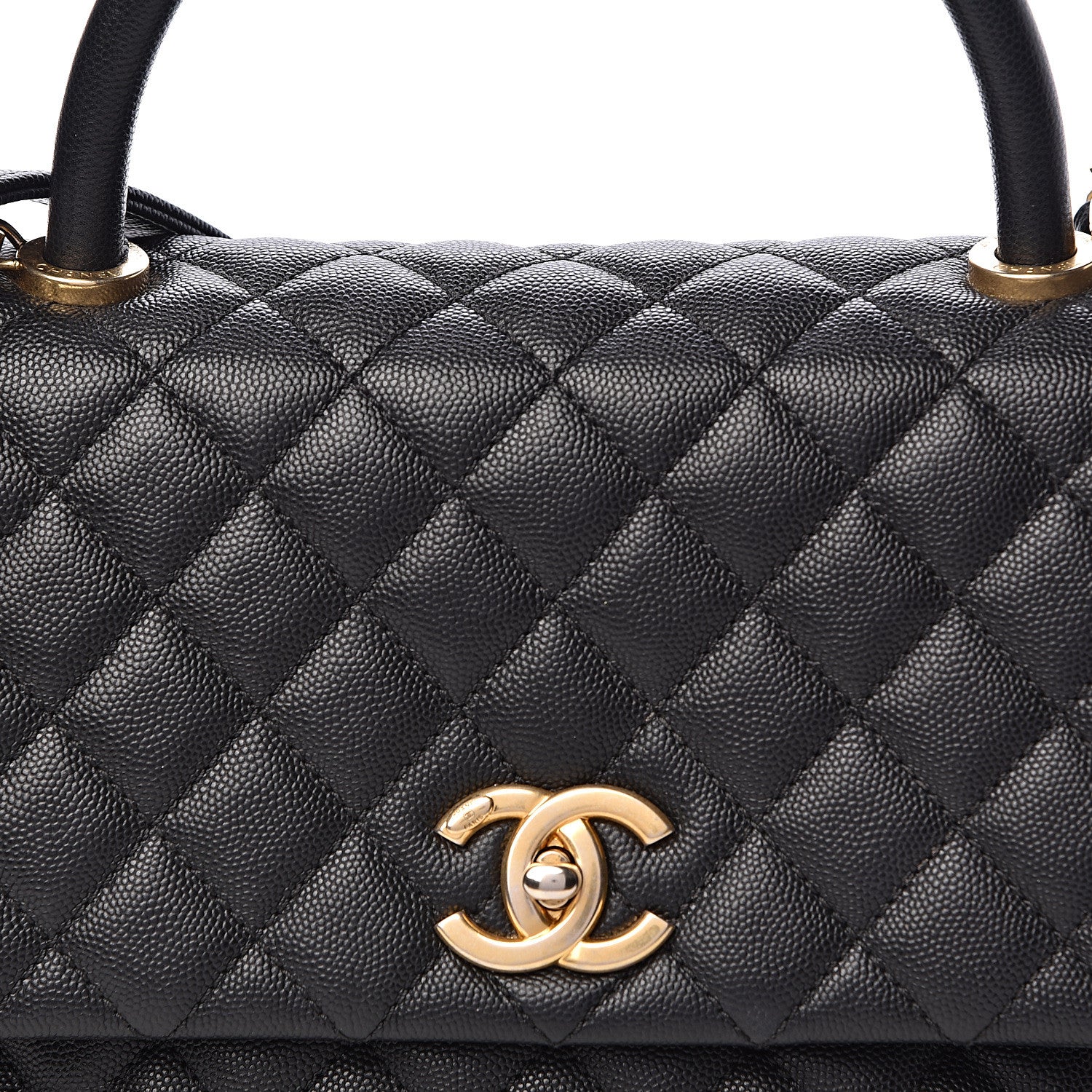 Chanel Caviar Quilted Small Coco Handle Flap Black 11 of 12