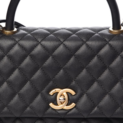 Chanel Caviar Quilted Small Coco Handle Flap Black 11 of 12