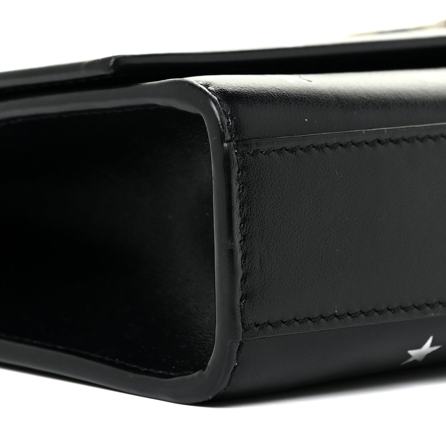 Calfskin Star Print Medium Monogram Kate Satchel Black