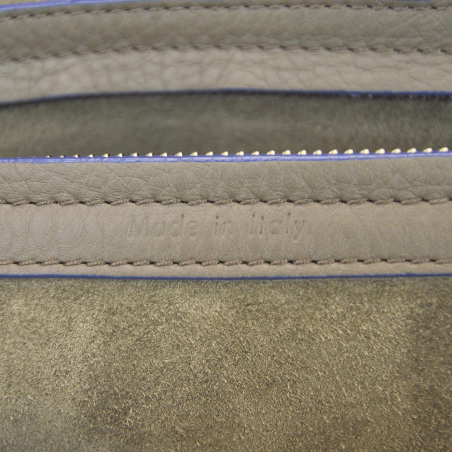 Celine Smooth Calfskin Medium Phantom Luggage Khaki Cobalt Trim 9 of 10