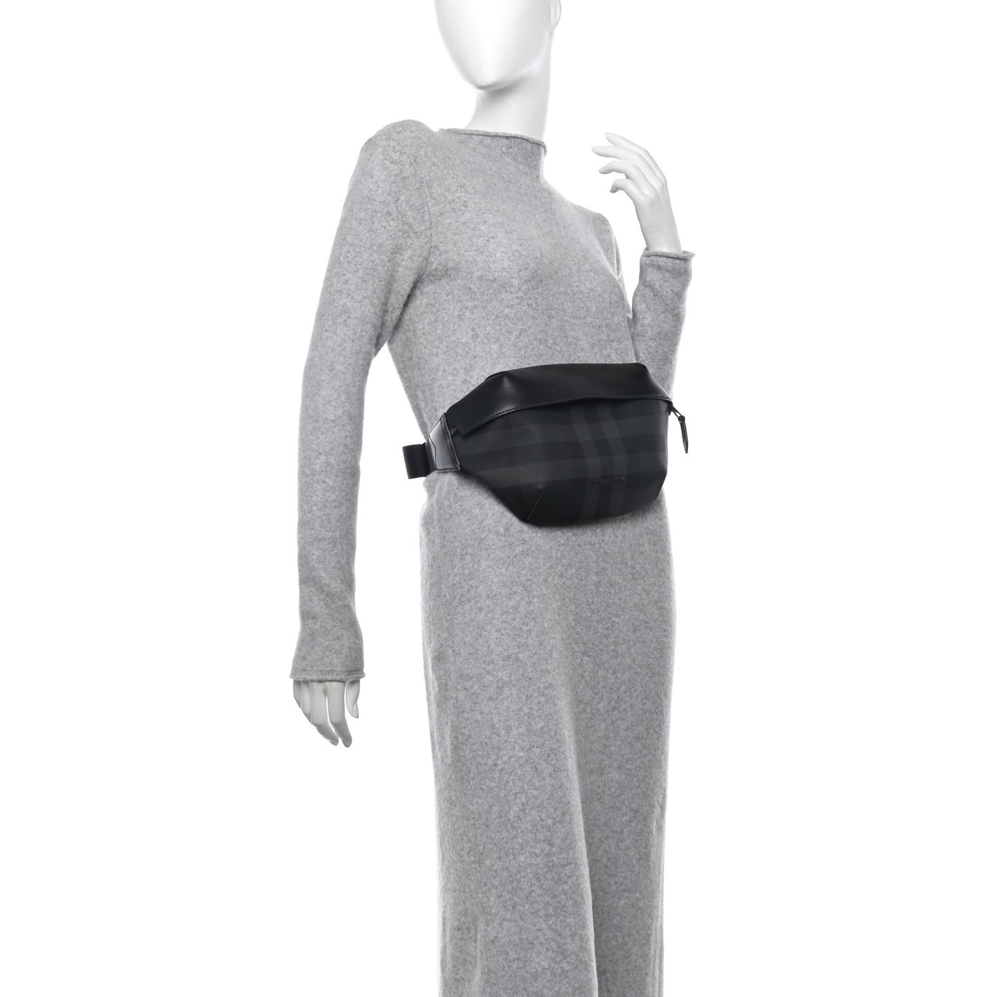 Charcoal Check Calfskin Sonny Bum Bag Charcoal