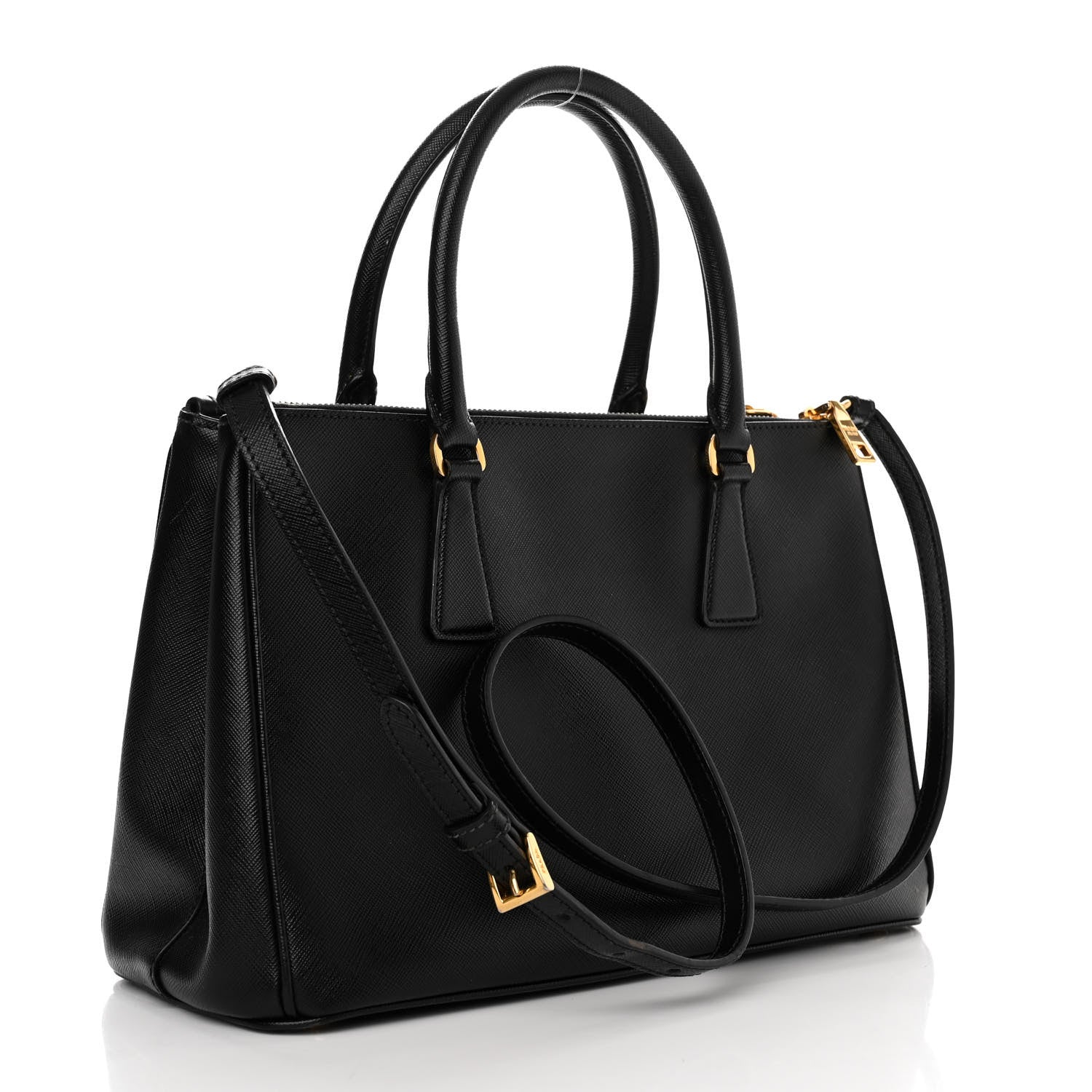 Prada Saffiano Medium Galleria Double Zip Tote Black 3 of 19