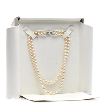 Mikimoto 18K White Gold Akoya Pearl 8-8.5mm Double Strand Necklace 5 of 5