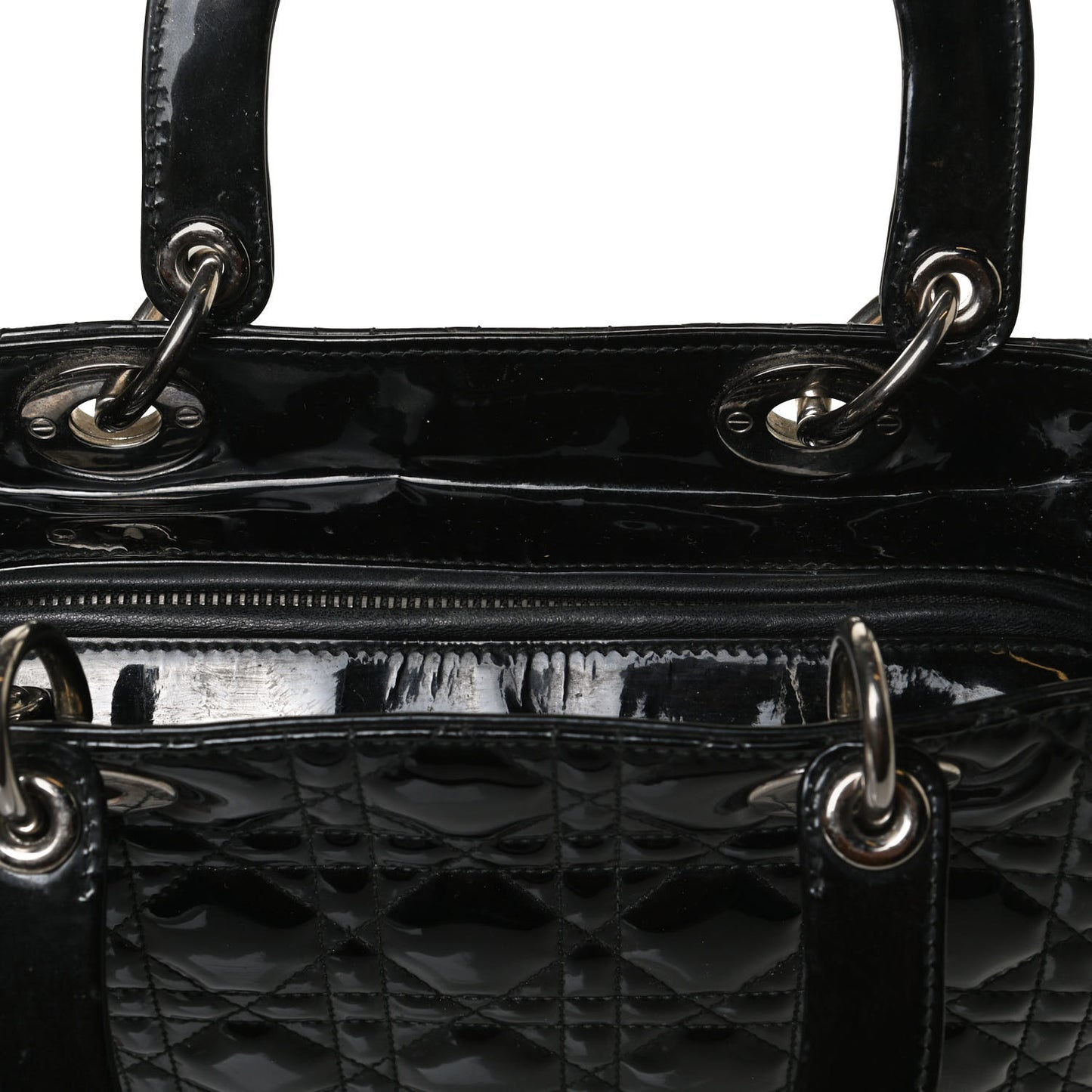 Patent Cannage Medium Lady Dior Black