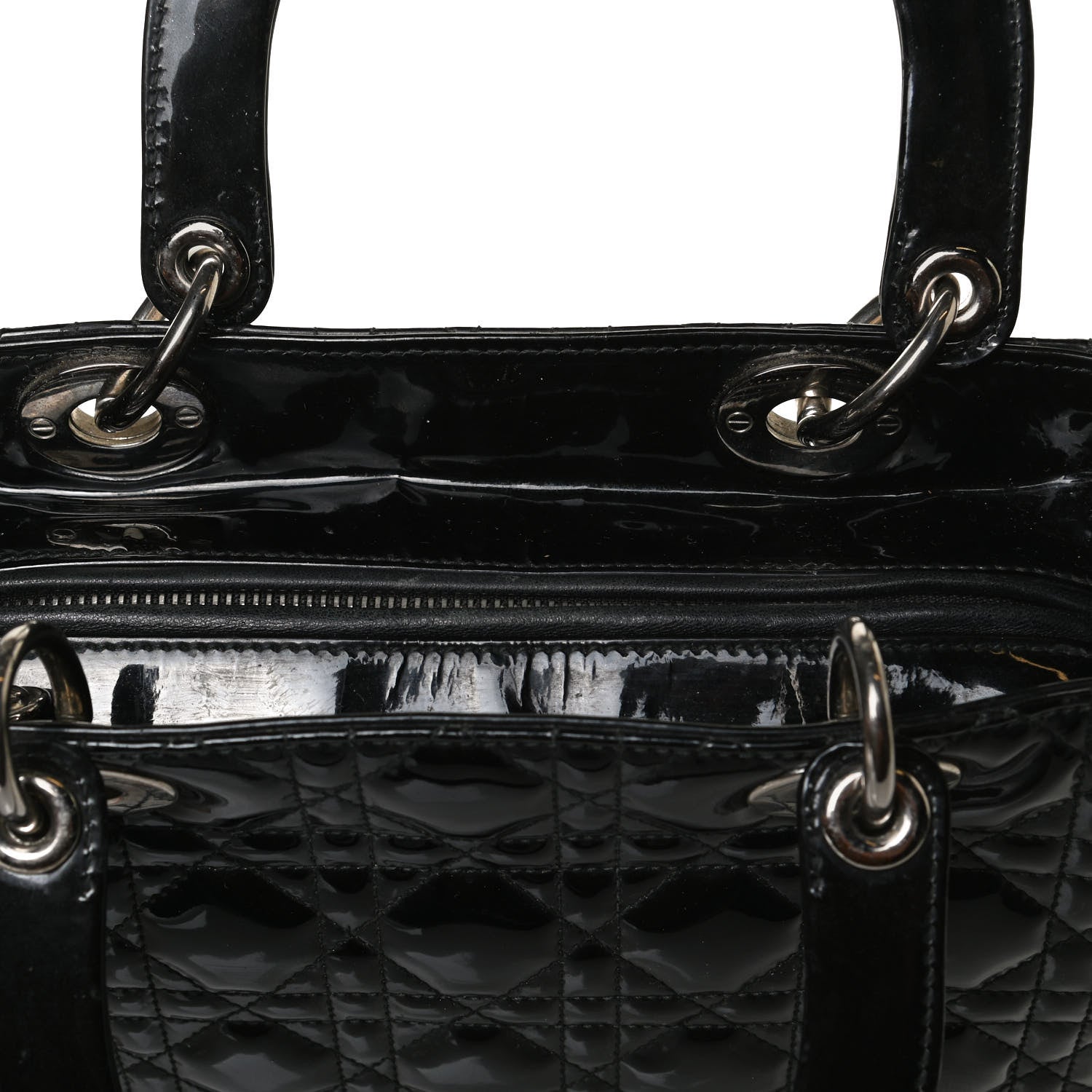 Christian Dior Patent Cannage Medium Lady Dior Black 13 of 16